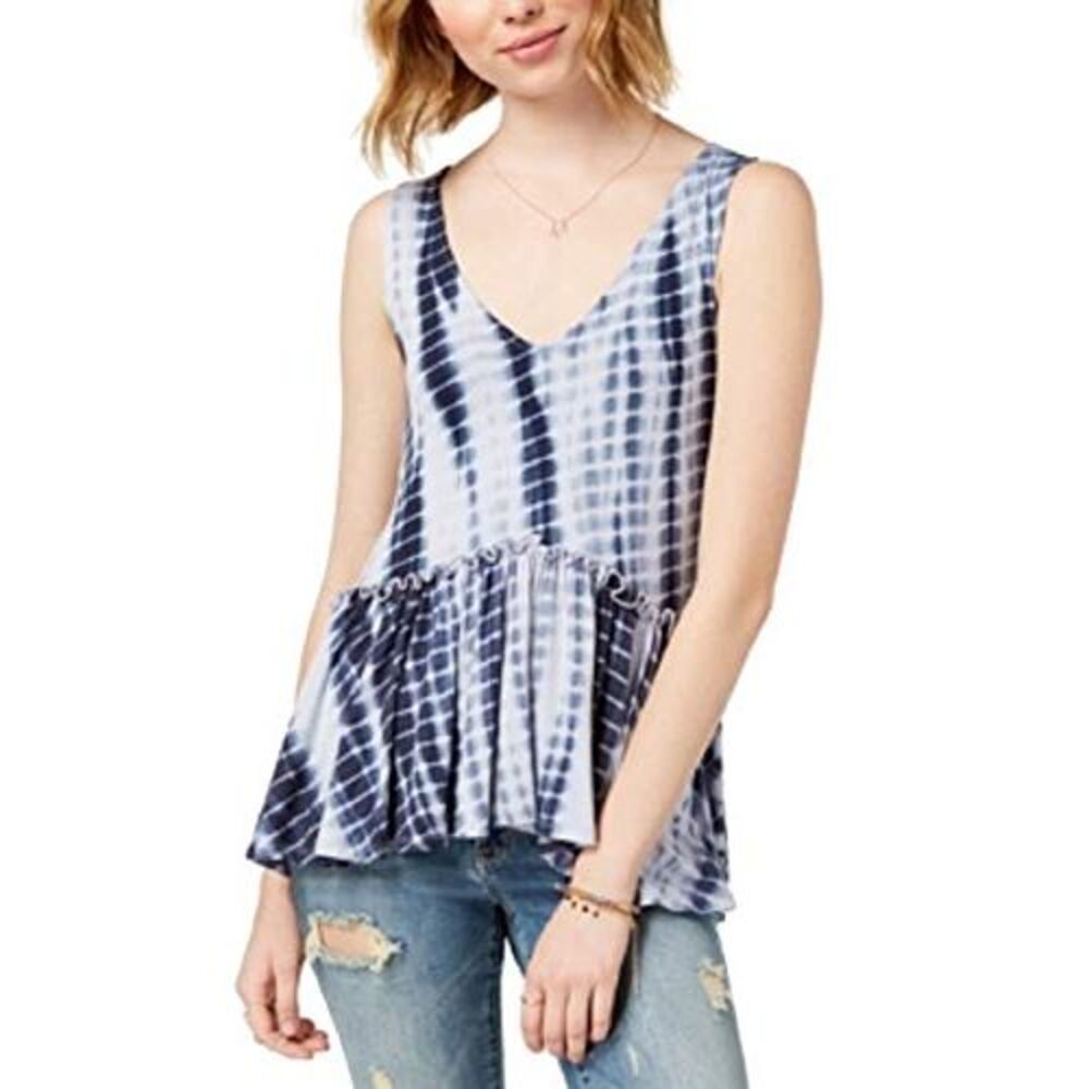 American Rag Juniors Printed Ruffle Tank Top - Picture 2 of 4